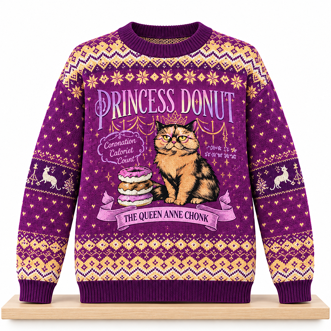 Princess Donut The Queen Anne Chonk Christmas 2026 Ugly Sweater 1 Princess Donut The Queen Anne Chonk Christmas 2026 Ugly Sweater 2