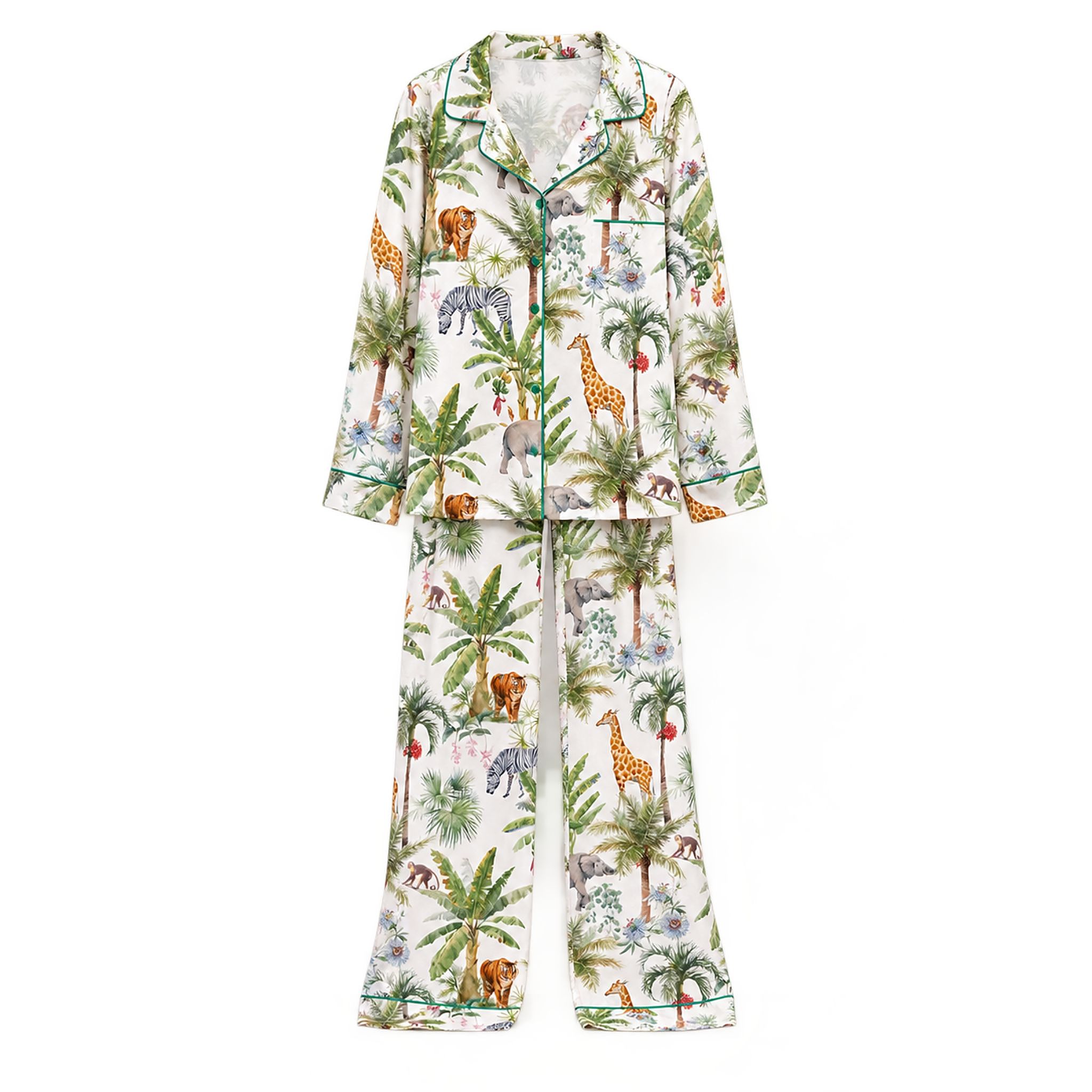 Safari Animal Satin Pajama Set 1 Safari Animal Satin Pajama Set 2