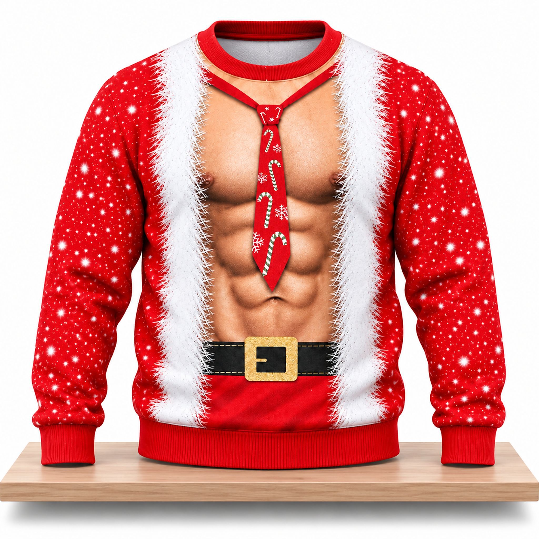 Santa Claus Muscle Body Christmas 2026 Ugly Sweater 1 Santa Claus Muscle Body Christmas 2026 Ugly Sweater 2