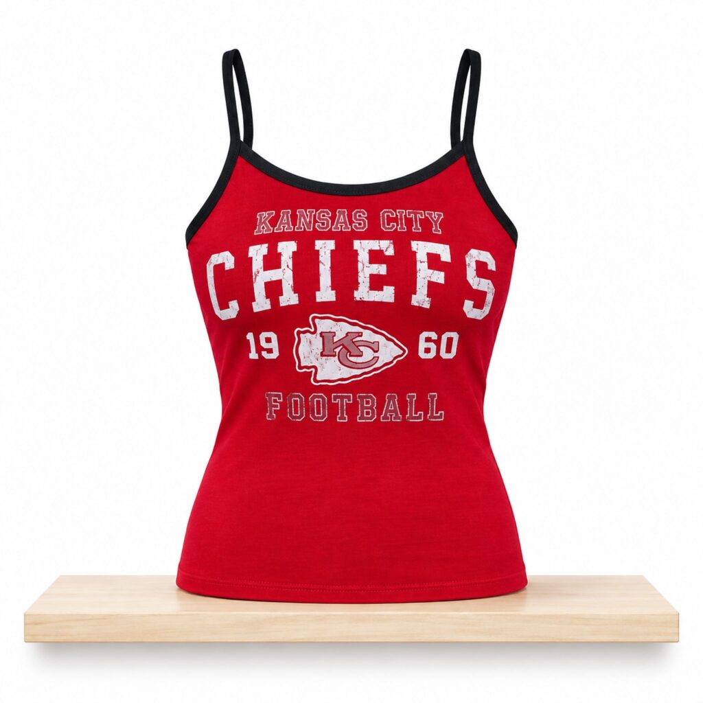 Taylor Swift KC Chiefs 1960 Football Vintage Red Cami Tank Top Shirt 1
