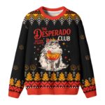The Desperado Club So Fun It Hurts Cat Drinking Cocktail Christmas 2026 Ugly Sweater