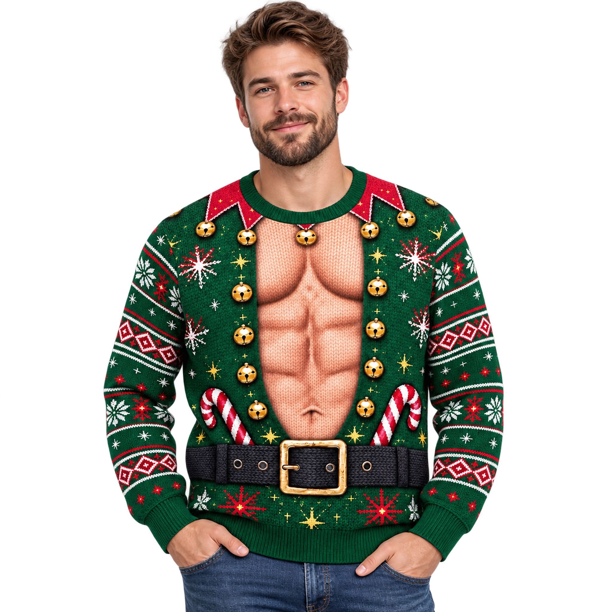 The Elf With The Sweet Abs Christmas 2026 Ugly Sweater The Elf With The Sweet Abs Christmas 2026 Ugly Sweater