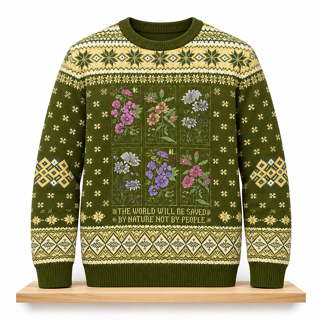 The World Will Be Saved By Nature Not By People Christmas 2026 Ugly Sweater 1 The World Will Be Saved By Nature Not By People Christmas 2026 Ugly Sweater 2