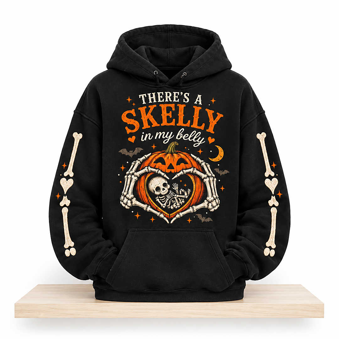 There’s A Skelly In My Belly Halloween 2026 Hoodie 1 There's A Skelly In My Belly Halloween 2026 Hoodie 2