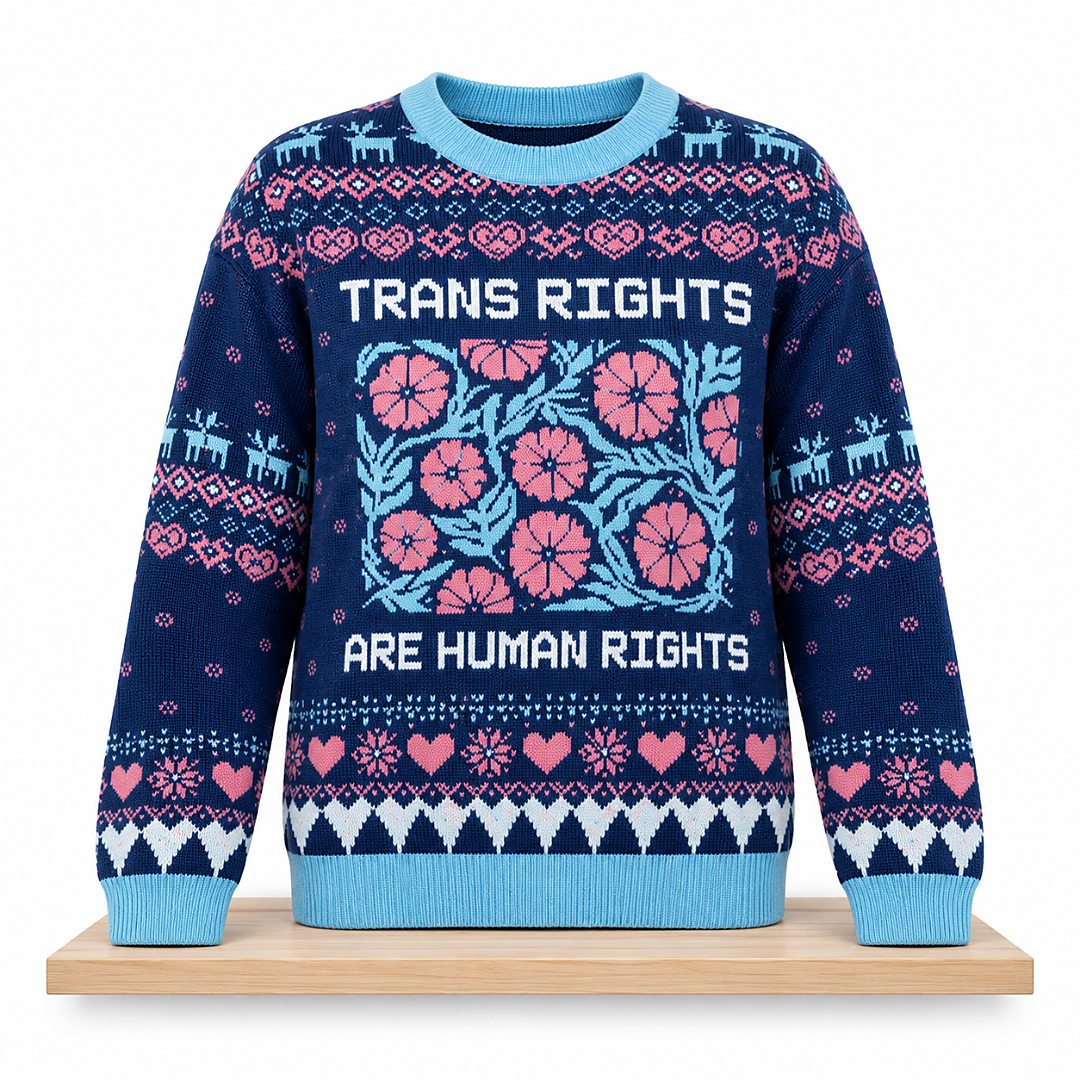 Trans Rights Are Human Rights Christmas 2026 Ugly Sweater 1 Trans Rights Are Human Rights Christmas 2026 Ugly Sweater 2