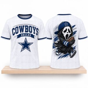 Cowboys Football Ghostface Running Halloween 2026 Shirt 1
