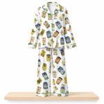 Vintage Canned Pickles Satin Pajama Set