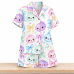 Kawaii Dumpling Silky Satin Pajama Set