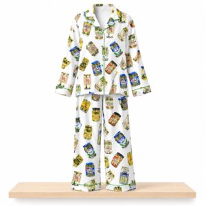 Vintage Canned Pickles Satin Pajama Set 2