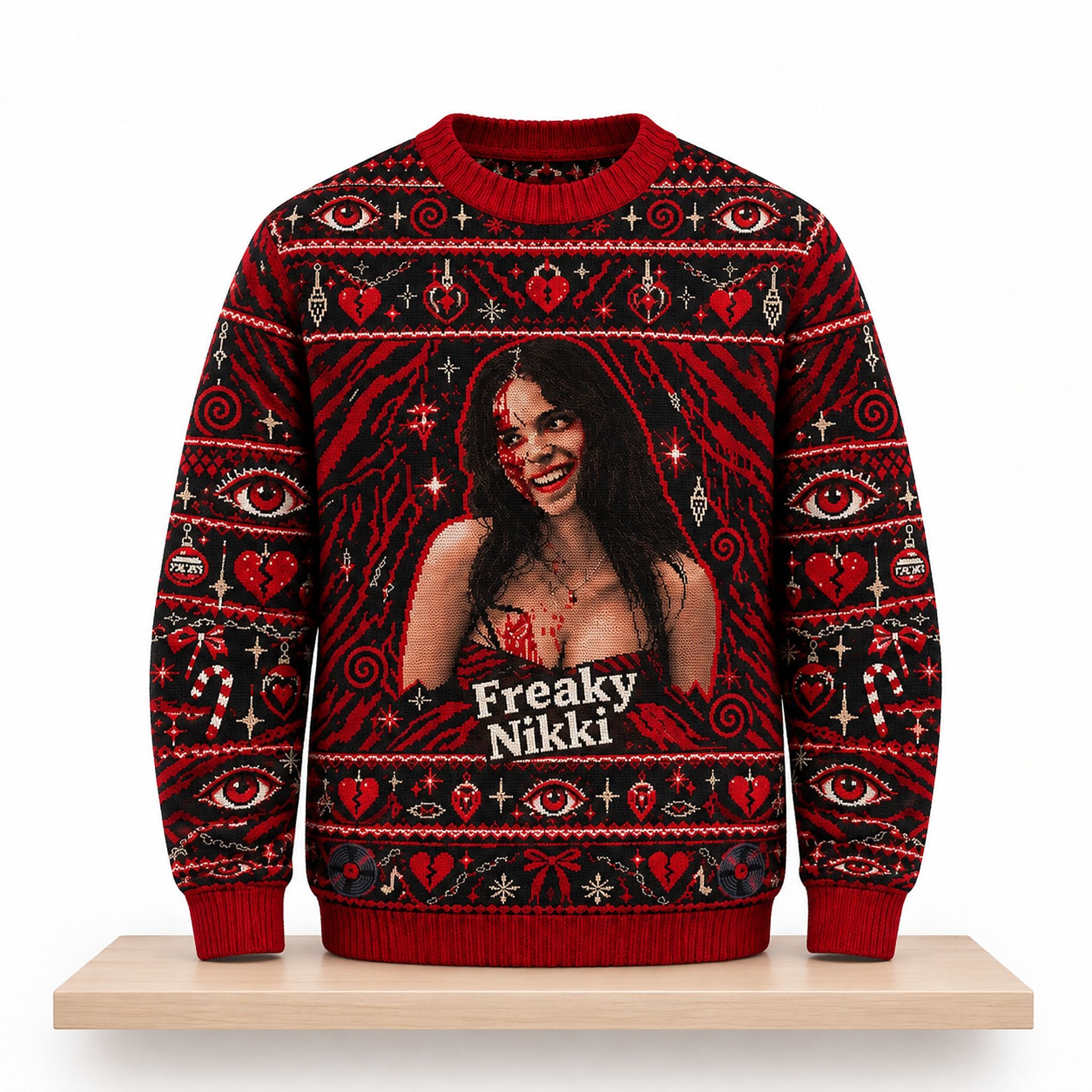 Obsession Movie Freaky Nikki Halloween 2026 Ugly Sweater 1 Obsession Movie Freaky Nikki Christmas 2026 Ugly Sweater 2