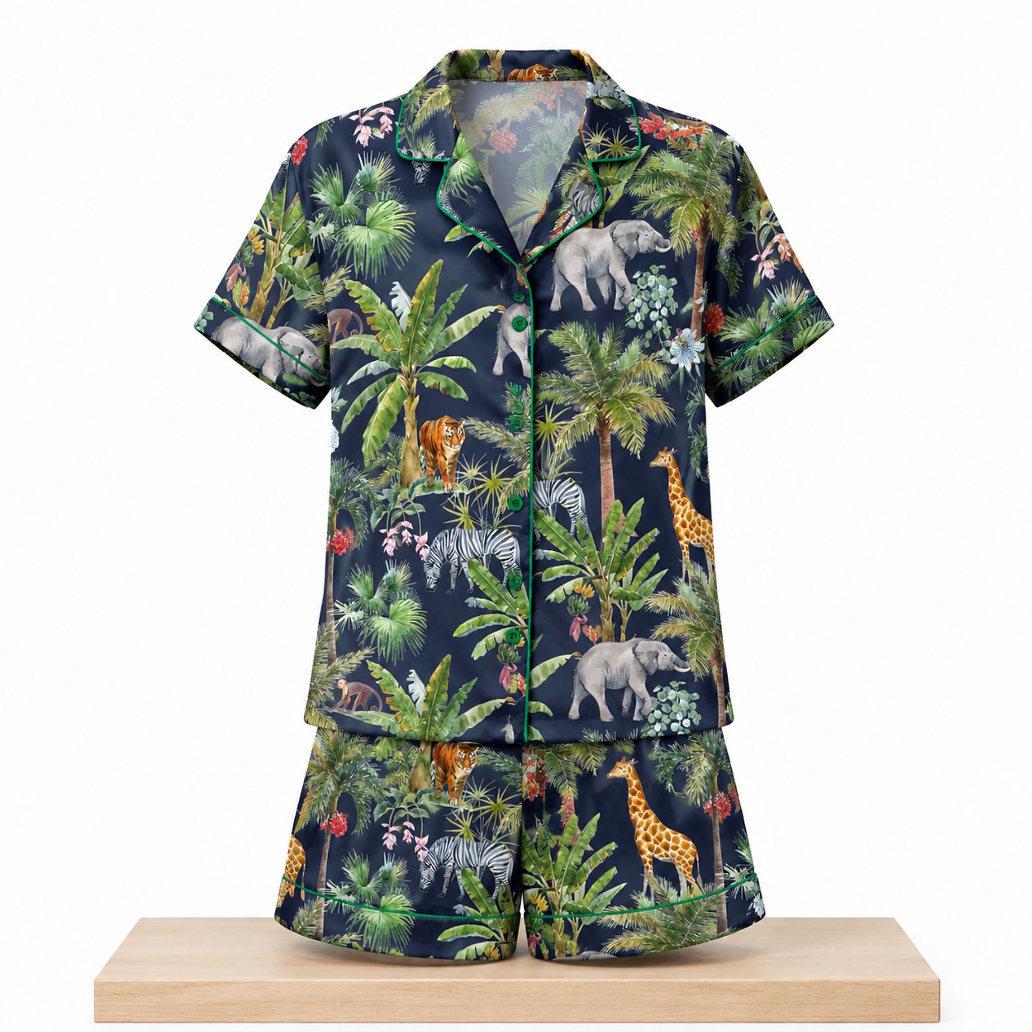 2026 Safari Animal Satin Pajama Set 1 Safari Animal Satin Pajama Set 2
