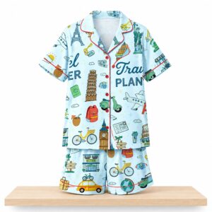 Travel Planner Satin Pajama Set 2
