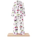 2026 Christmas Skiing French Bulldog Satin Pajama Set
