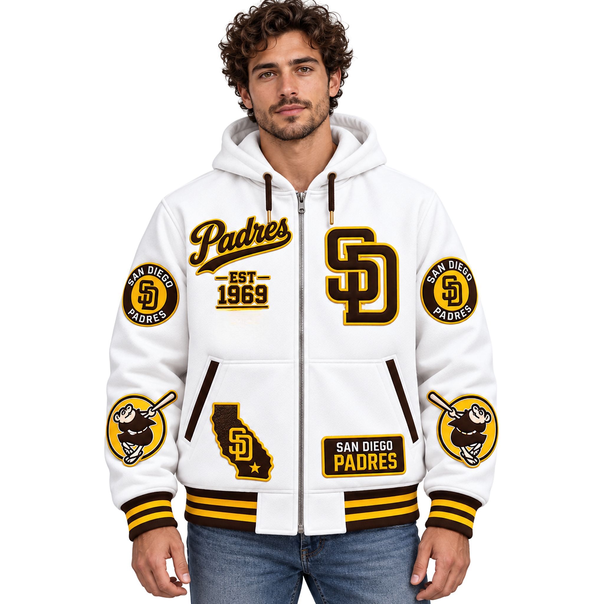 2026 SD Padres Est 1969 Baseball Zip Hoodie 2026 SD Padres Est 1969 Baseball Zip Hoodie