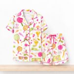 2026 Summer Pickleball Silky Satin Pajama Set