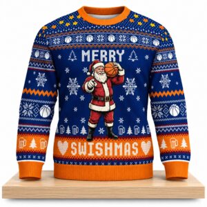 Merry Swishmas Santa Basketball Christmas 2026 Ugly Sweater 2