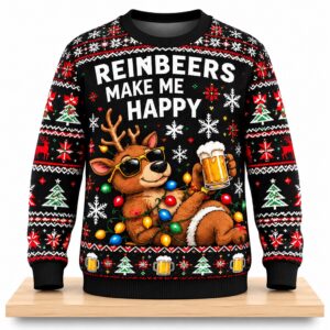 Reindeers Make Me Happy Christmas 2026 Ugly Sweater 2