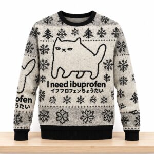 I Need Ibuprofen Cat Craving Christmas 2026 Ugly Sweater 2