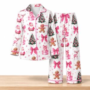 Coquette Pink Christmas 2026 Satin Pajama 2