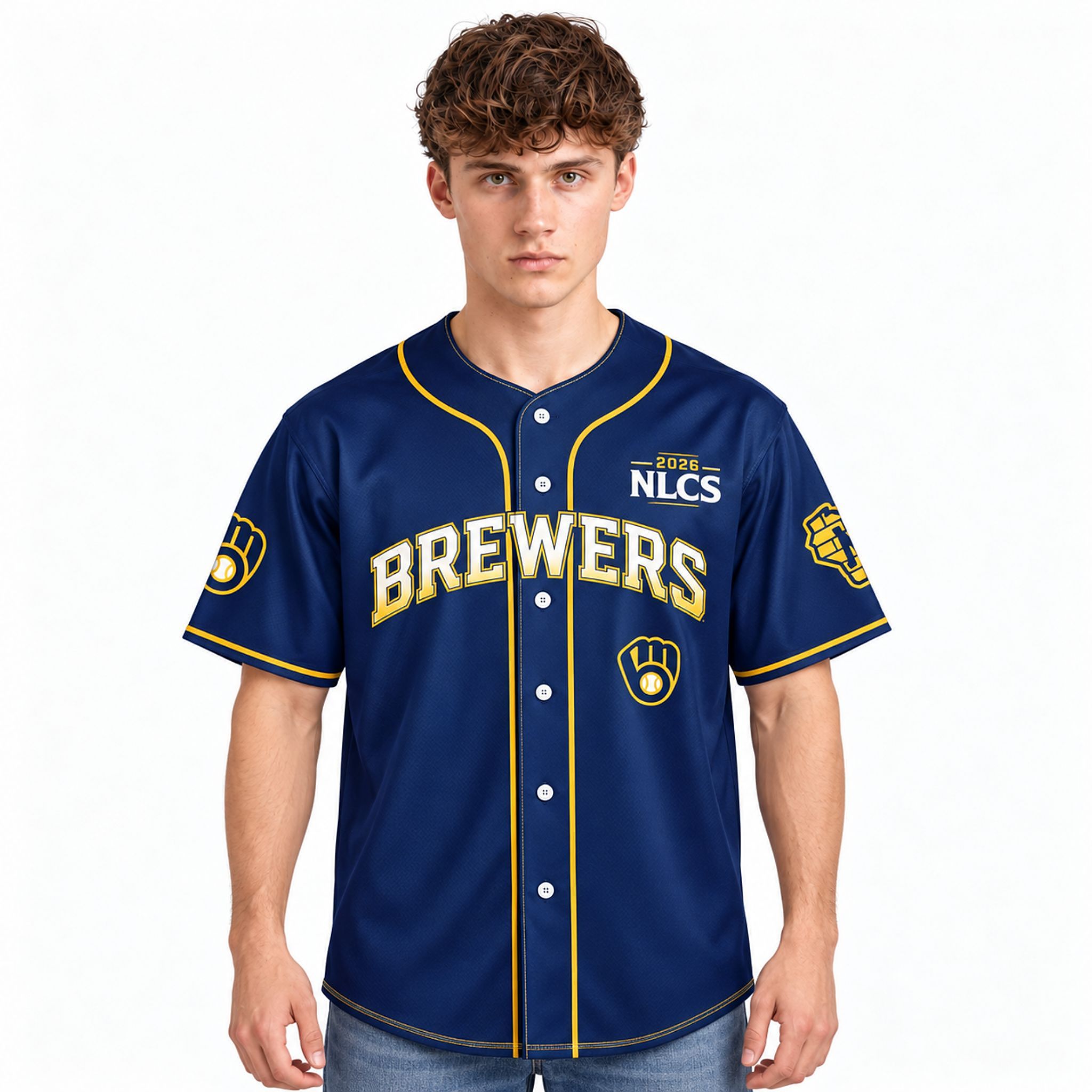 Brewers 2026 NLCS World Series Champions Win Our Way Baseball Jersey Brewers 2026 NLCS World Series Champions Win Our Way Baseball Jersey