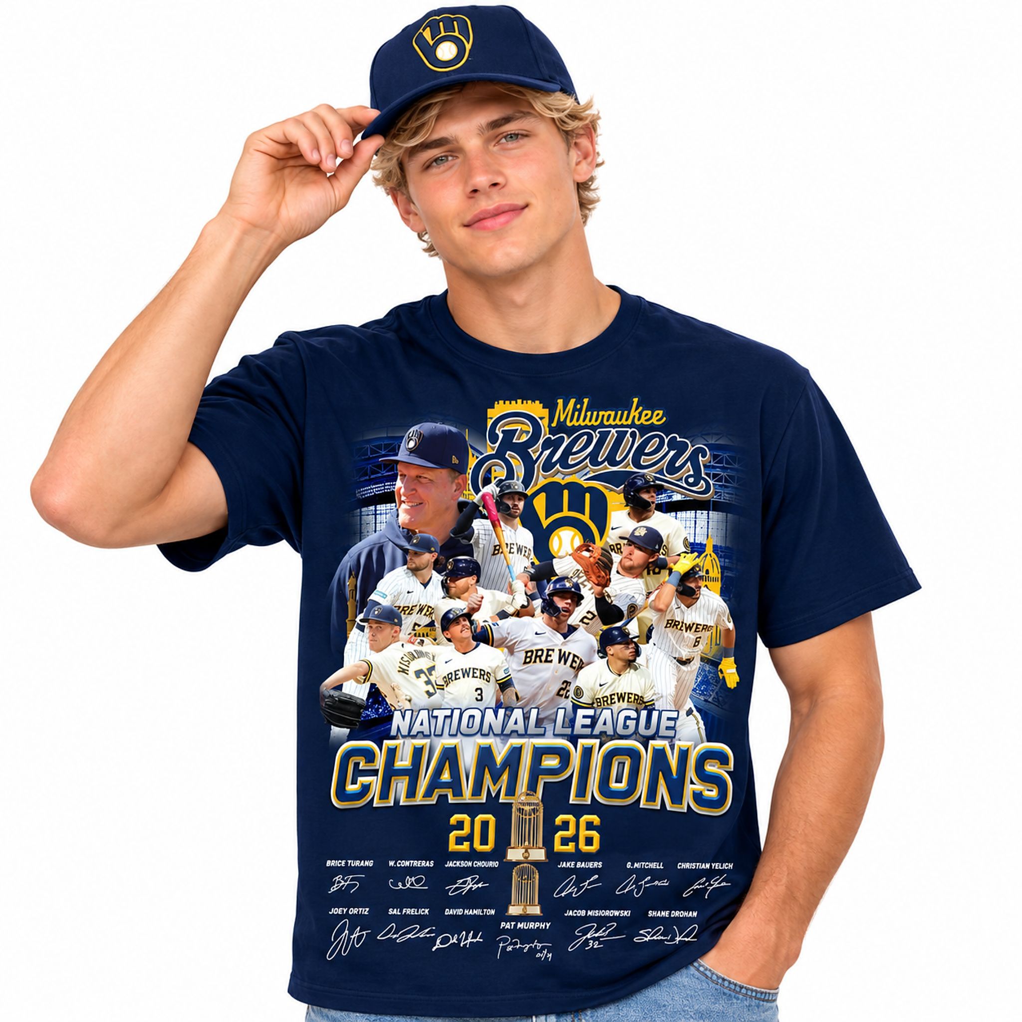 Brewers 2026 National League Champions Players Signature Shirt Brewers 2026 National League Champions Players Signature Shirt