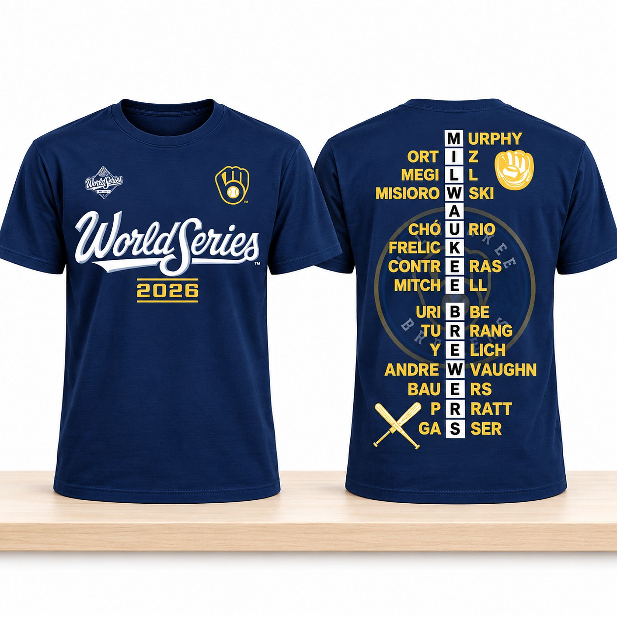 Brewers 2026 World Series Gold Glove Players Crossword Shirt 1 Brewers 2026 World Series Gold Glove Players Crossword Shirt 2