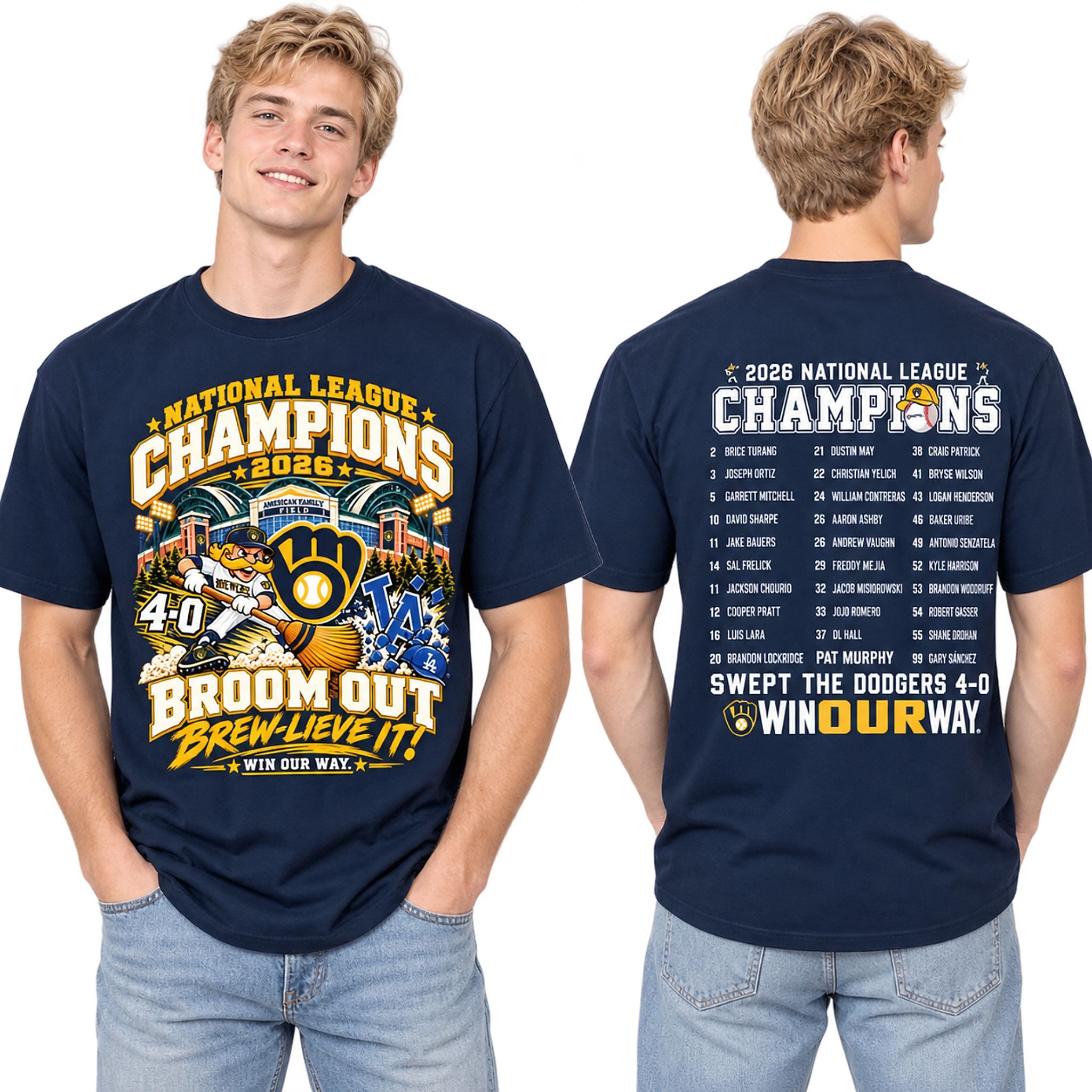 Brewers National League Champions Broom Out Brew Lieve It 2026 Shirt Brewers National League Champions Broom Out Brew Lieve It 2026 Shirt