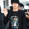 Bts Jin Wearing Jungkook Golden Shirt