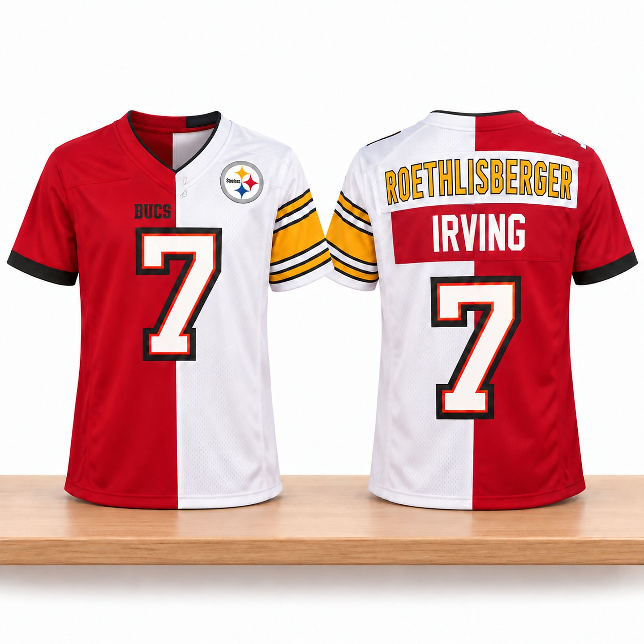Buccaneers Steelers Roethlisberger Bucky Irving 2026 Football Jersey 1 Buccaneers Steelers Roethlisberger Bucky Irving 2026 Football Jersey 2