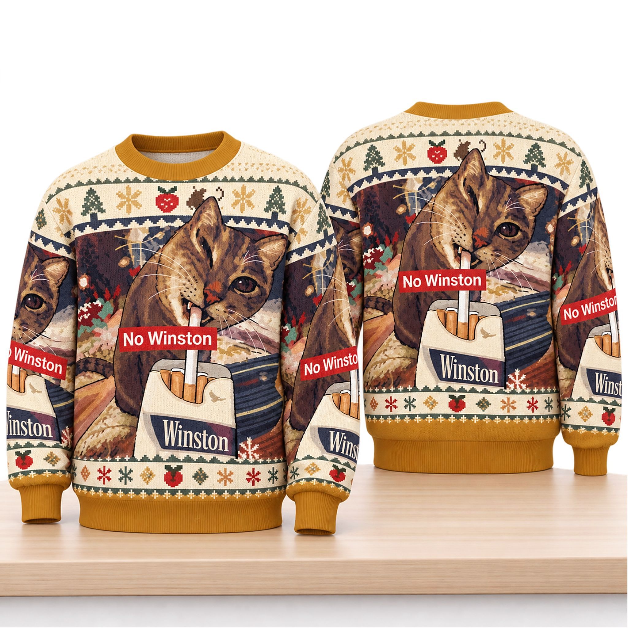 Cat No Winston Christmas 2026 Ugly Sweater 1 Cat No Winston Christmas 2026 Ugly Swater 2