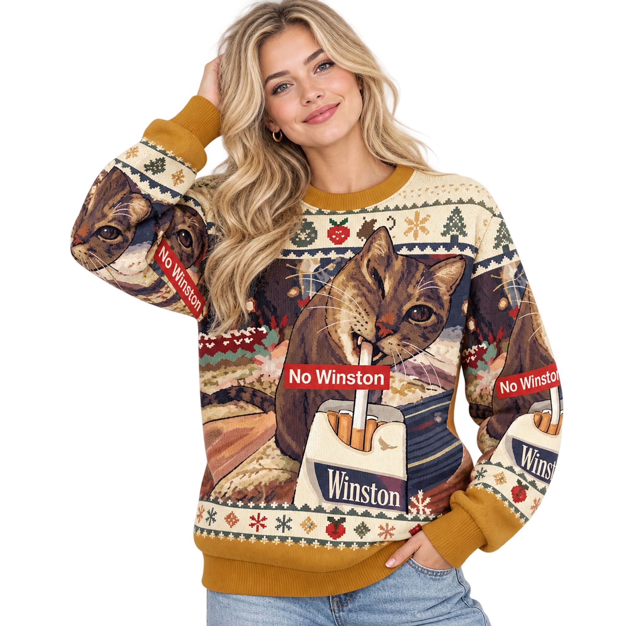 Cat No Winston Christmas 2026 Ugly Swater Cat No Winston Christmas 2026 Ugly Swater