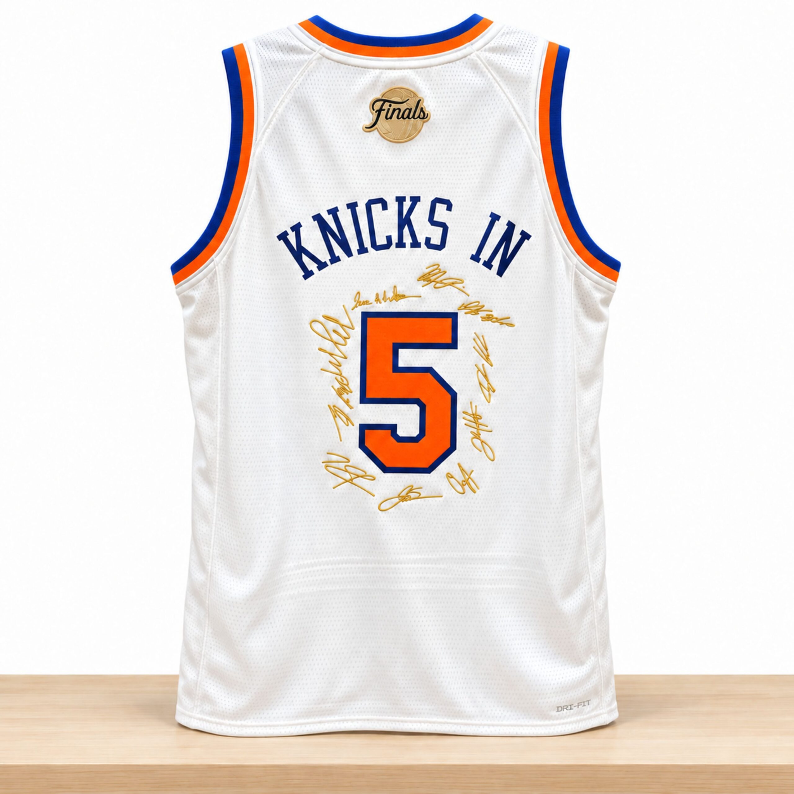 Chase Jordan NY Knicks In 5 Gold Signatures Basketball Jersey 1 Chase Jordan NY Knicks In 5 Gold Signatures Basketball Jersey