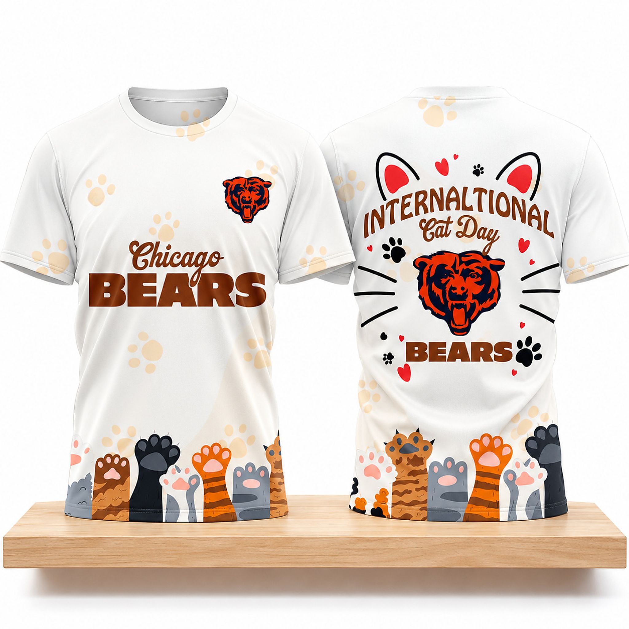 Chicago Bears International Cat Day 2026 Shirt 1 Chicago Bears International Cat Day 2026 Shirt 2