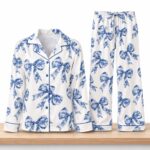 Chinoiserie Bow Silky Satin Pajama Set
