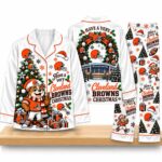 Cleveland Browns Christmas Holiday Family Matching Pajamas Set