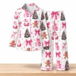 Coquette Pink Christmas 2026 Satin Pajama Set