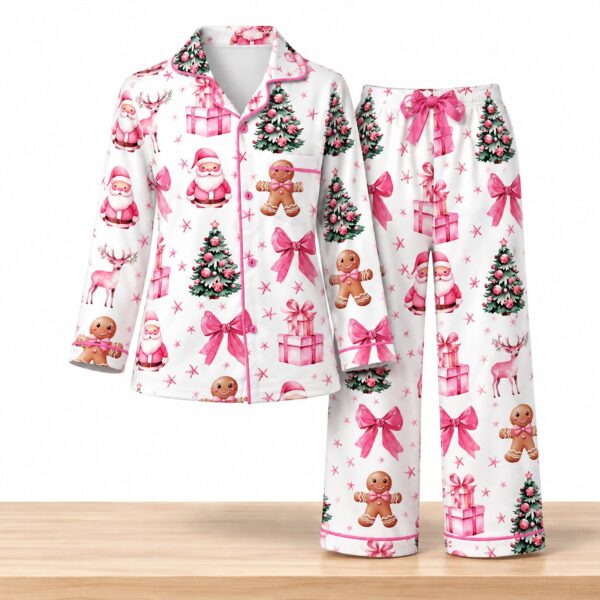 Coquette Pink Christmas 2026 Satin Pajama 2