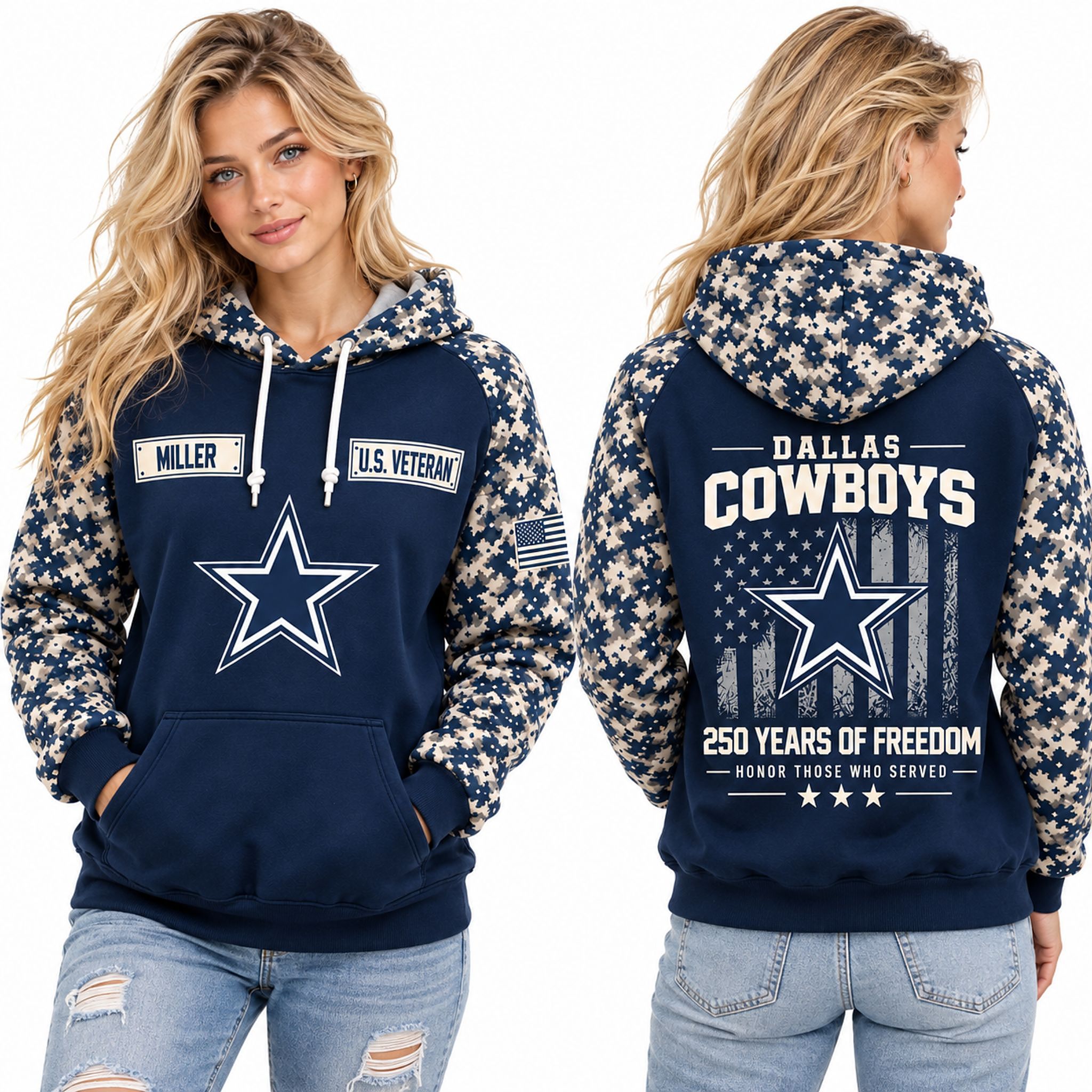 Cowboys 250 Years Of Freedom Honor Those Who Served Veteran 2026 Hoodie Cowboys 250 Years Of Freedom Honor Those Who Served Veteran 2026 Hoodie