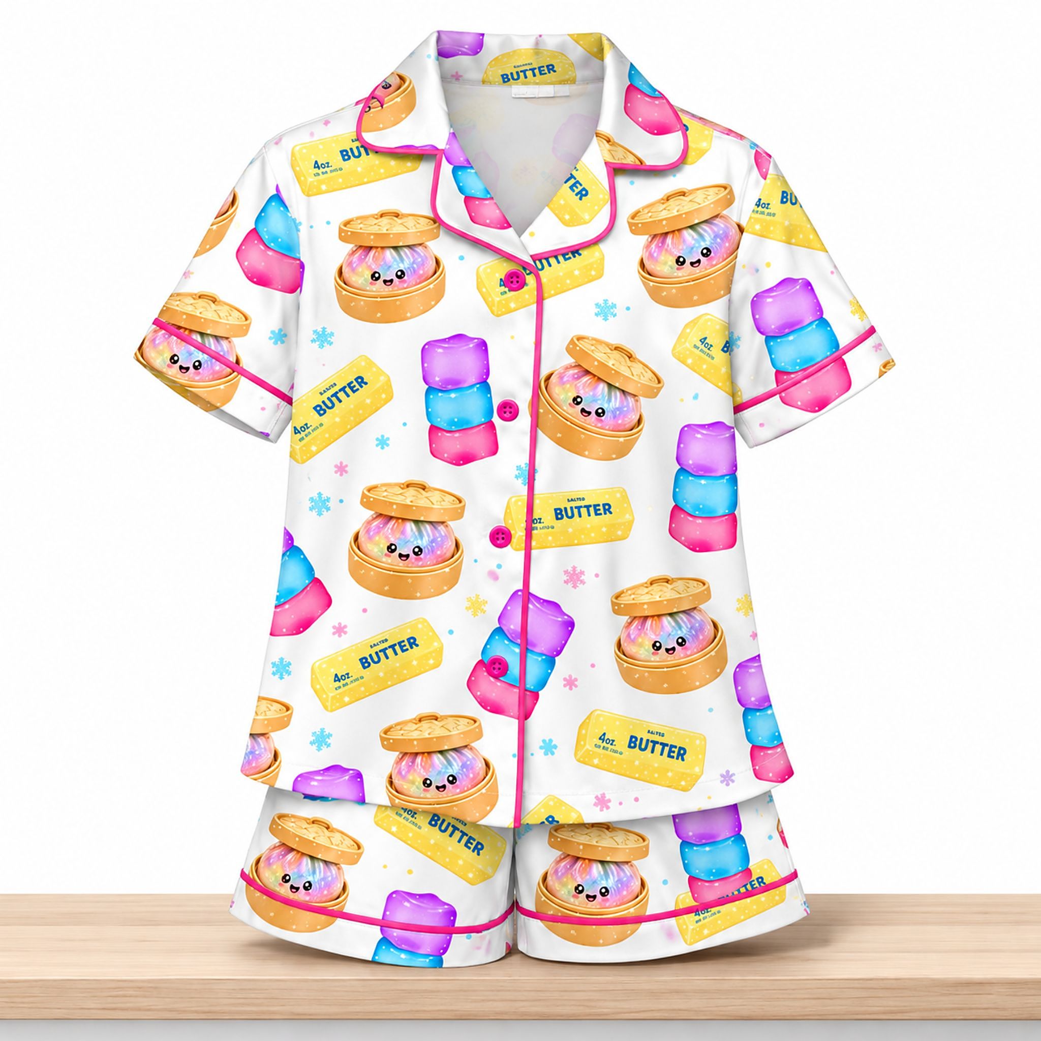 Cute Squishy Silky Satin Pajama Set 1 Cute Squishy Silky Satin Pajama Set 2