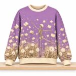 Dancing Skeleton Books and Dandelions Christmas 2026 Ugly Sweater