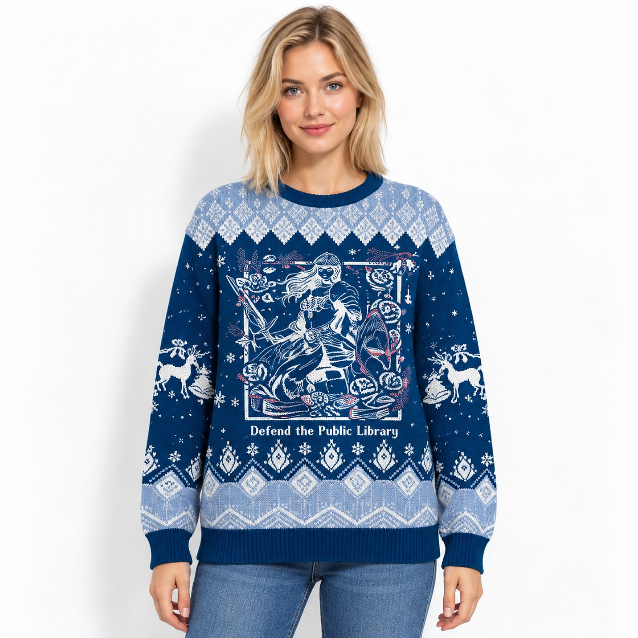 Defend The Public Library Christmas 2026 Ugly Sweater Defend The Public Library Christmas 2026 Ugly Sweater