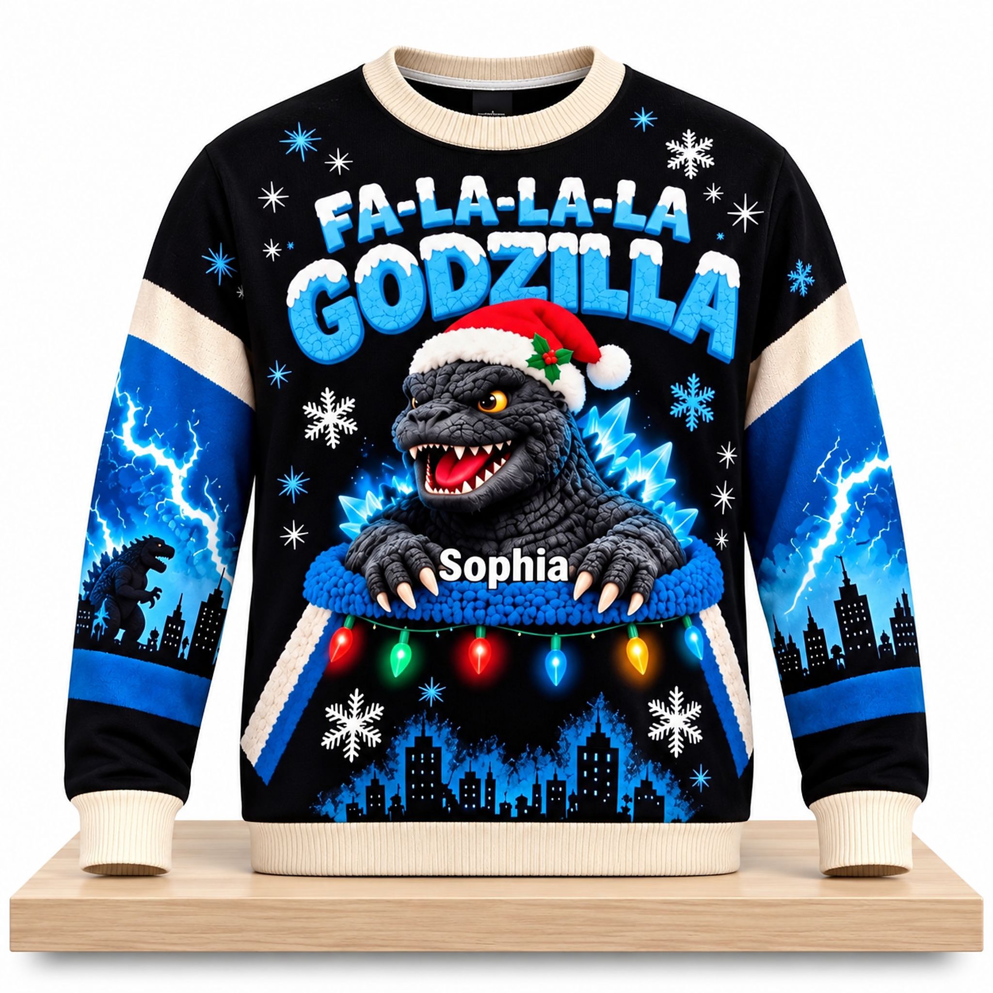 Fa La La La Godzilla Christmas 2026 Custom Ugly Sweater 1 Fa La La La Godzilla Christmas 2026 Custom Ugly Sweater 2