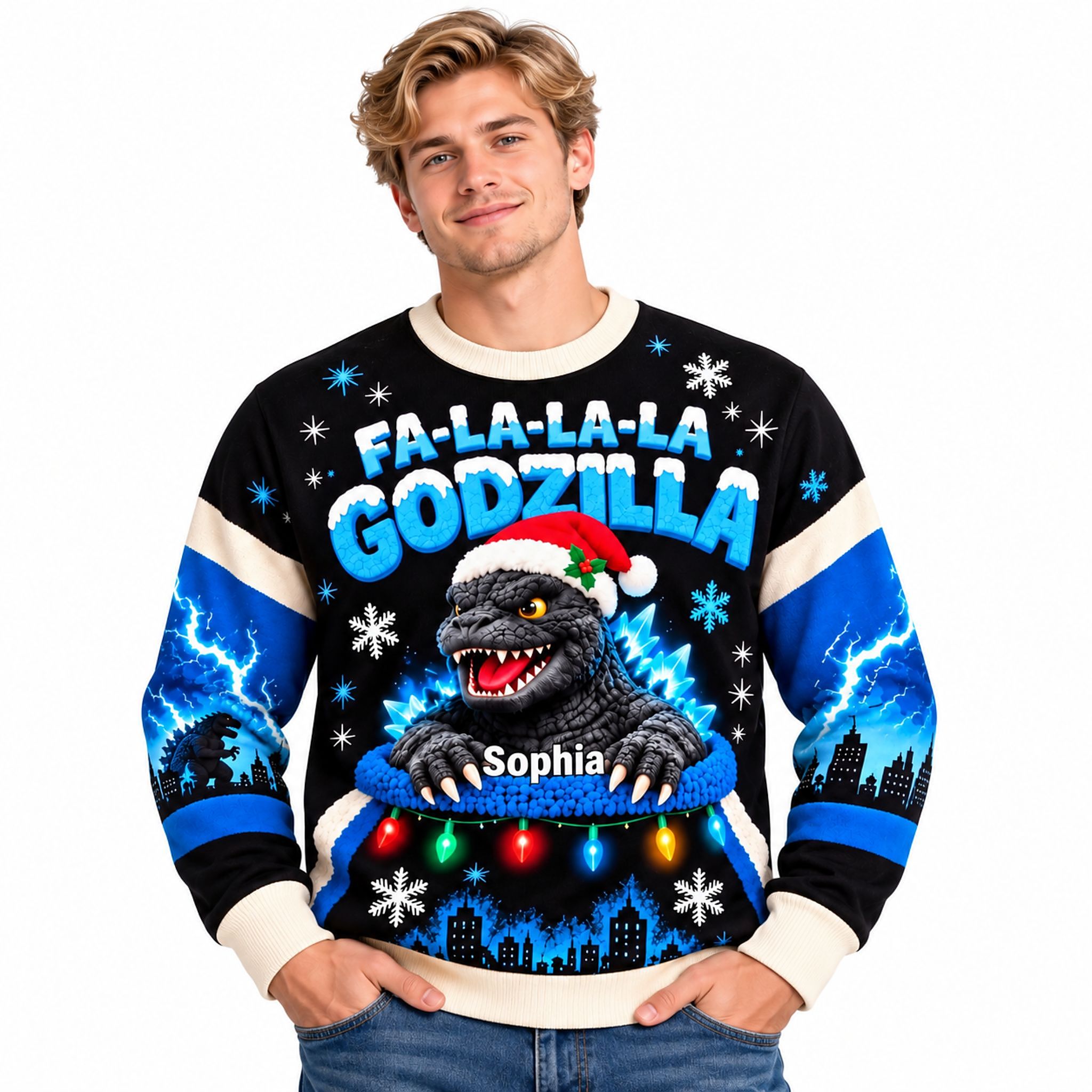 Fa La La La Godzilla Christmas 2026 Custom Ugly Sweater Fa La La La Godzilla Christmas 2026 Custom Ugly Sweater