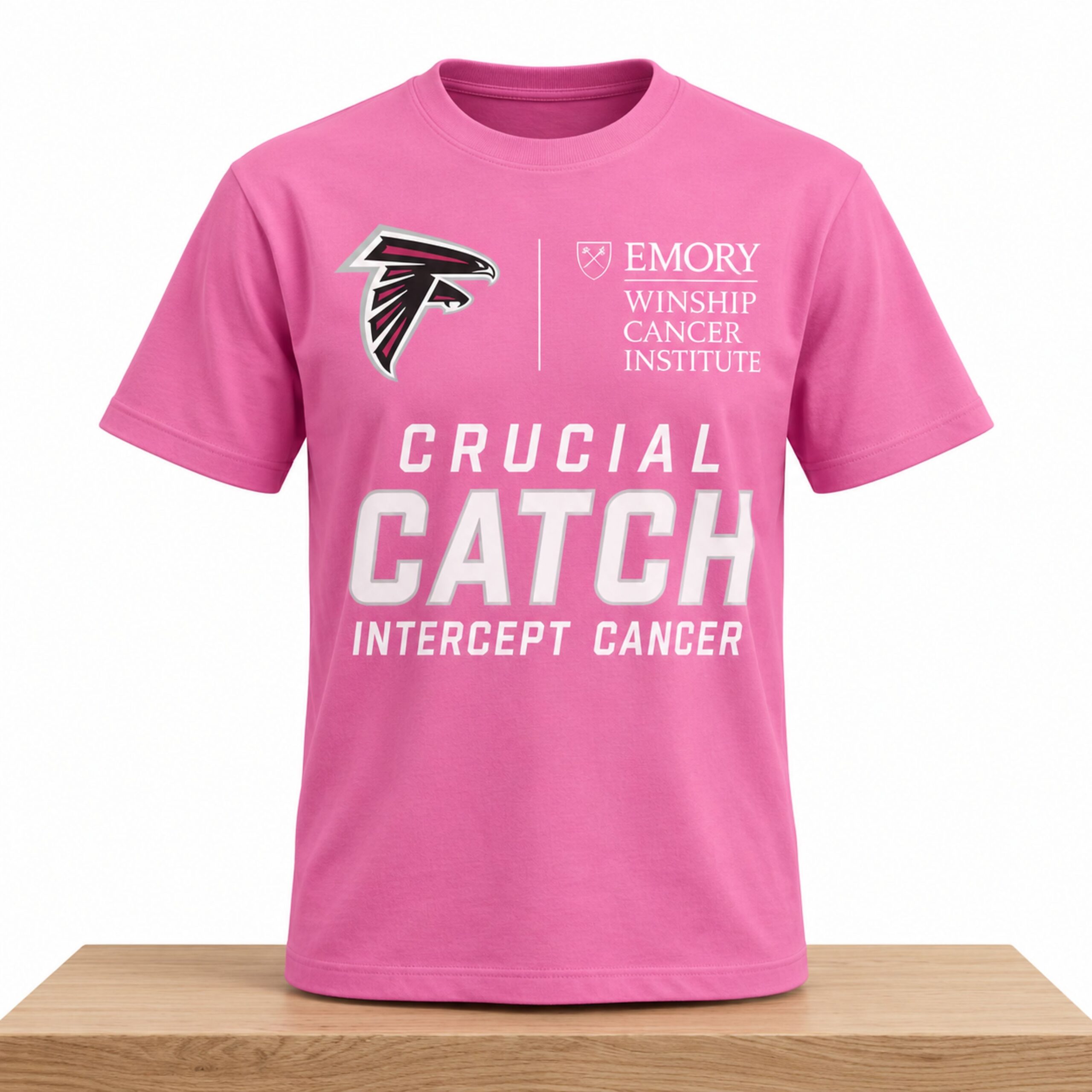 Falcons Emory Winship Cancer Institute Crucial Catch Intercept Cancer Pink Shirt 1 Falcons Emory Winship Cancer Institute Crucial Catch Intercept Cancer Pink Shirt 2