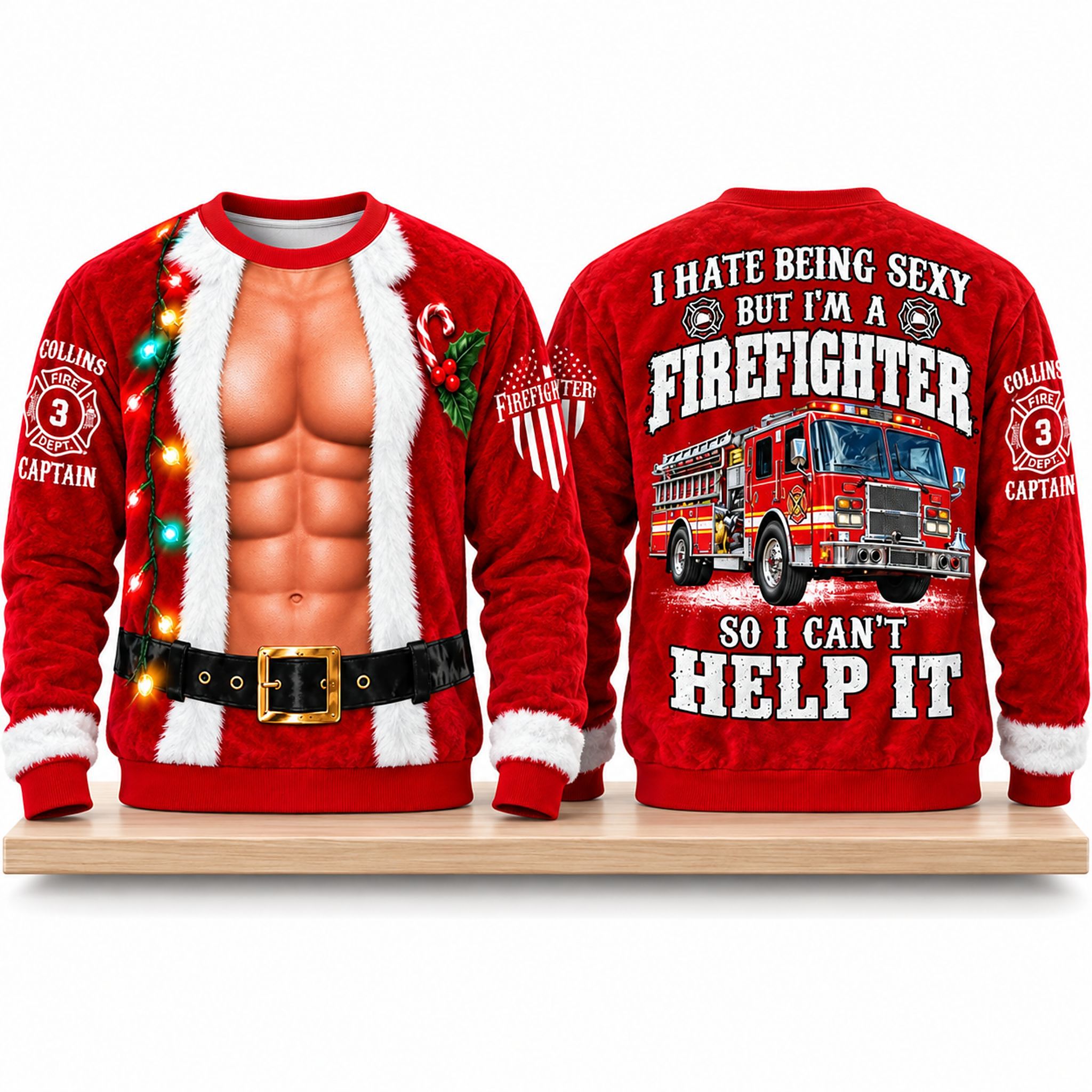 I Hate Being Sexy But I'm A Firefighter So I Can't Help It Christmas 2026 Ugly Sweater 1 I Hate Being Sexy But Im A Firefighter So I Cant Help It Christmas 2026 Ugly Sweater 2