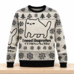 I Need Ibuprofen Cat Craving Christmas 2026 Ugly Sweater