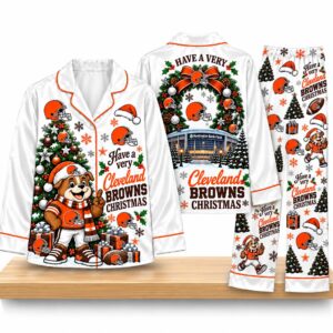 Cleveland Browns Christmas Holiday Family Matching Pajamas Set