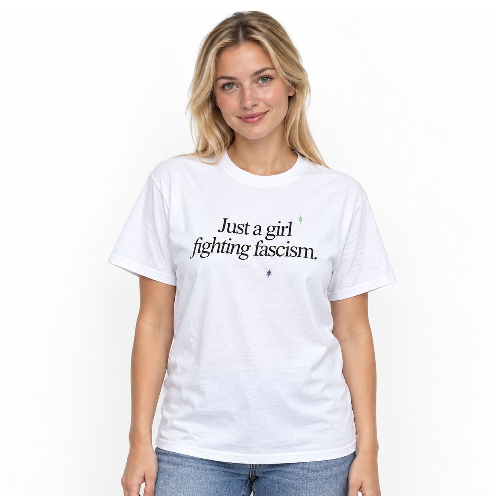 Just A Girl Fighting Fascism Shirt Just A Girl Fighting Fascism Shirt