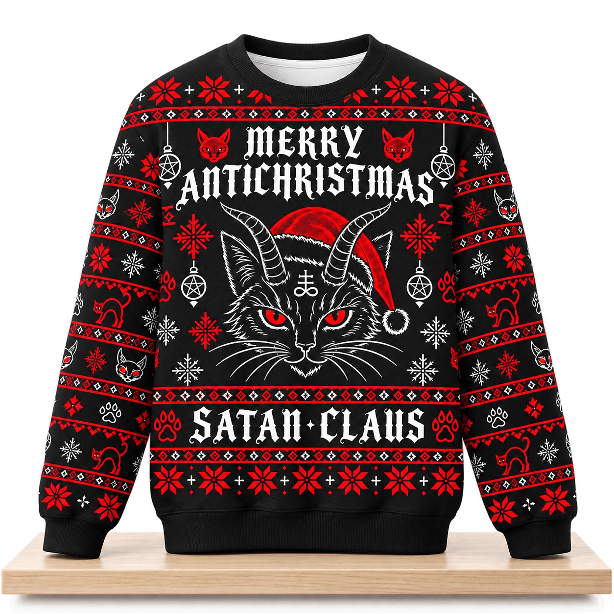 Merry Antichristmas Satan Claus 2026 Ugly Sweater 1 Merry Antichristmas Satan Claus 2026 Ugly Sweater 2