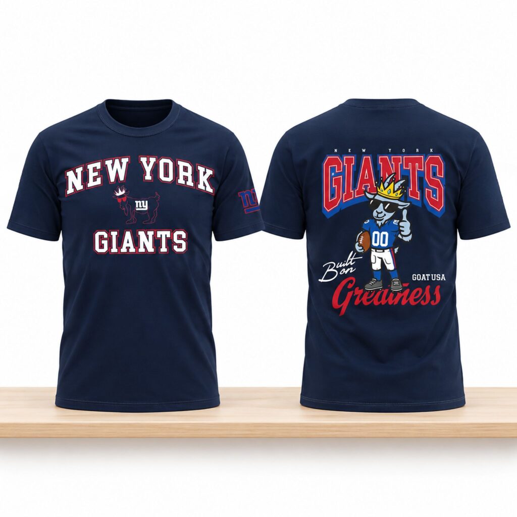 2026 NY Giants X GOAT USA Big Blue Shirt - Zerelam